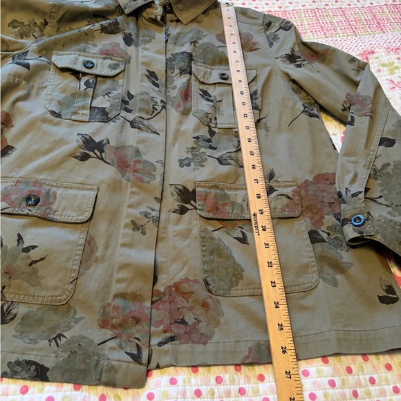 Amanda Green Floral Utility/Army Jacket-Size Large - Picture 6 of 9